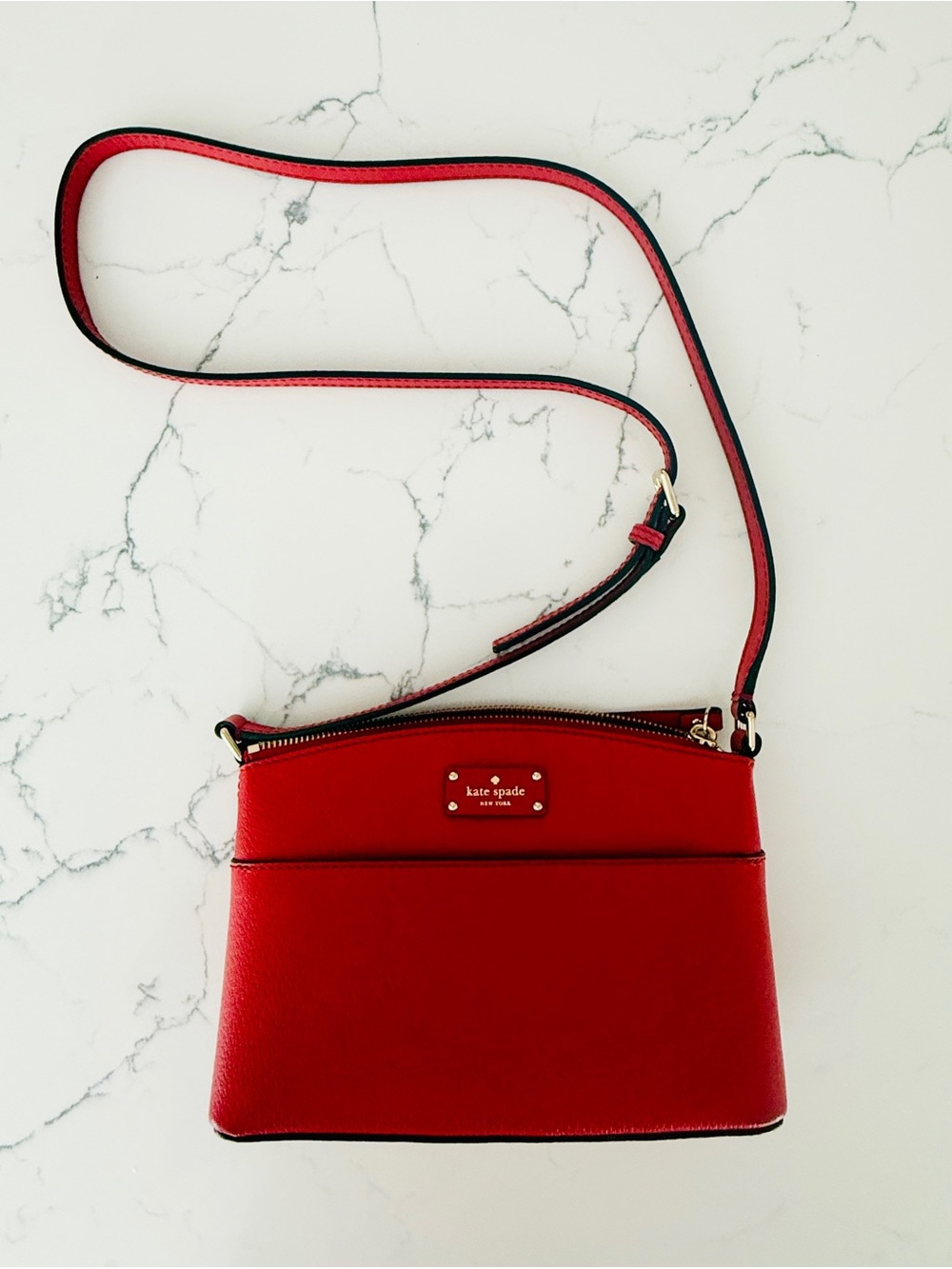 kate spade Cherry Red Leather Slim Crossbody Bag